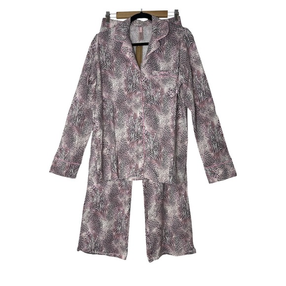 SKIMS Other - New SKIMS Sleep Set Medium Bloom Mini Multi Animal Pink Pajama Set Long Sleeve